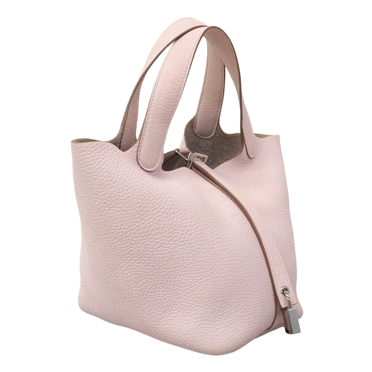【6kc2716】エルメス ハンドバッグ ピコタンロックPM トリヨンクレマンス モーヴペール シルバー金具 W刻印【中古】レディース