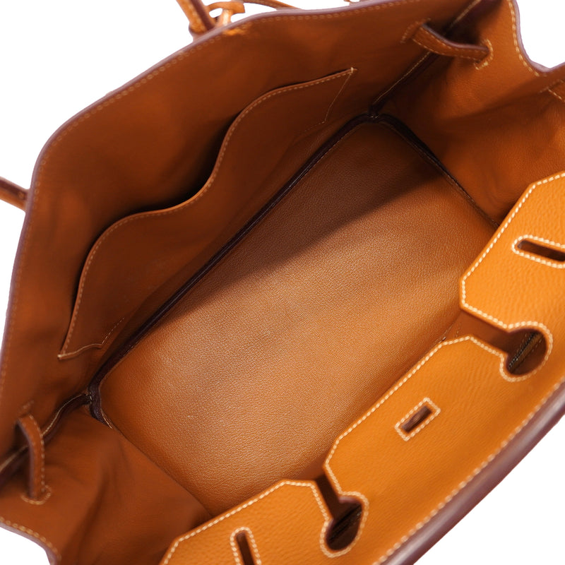 【6kc2739】エルメス ハンドバッグ バーキン35 トゴ ゴールド シルバー金具 □H刻印【中古】レディース