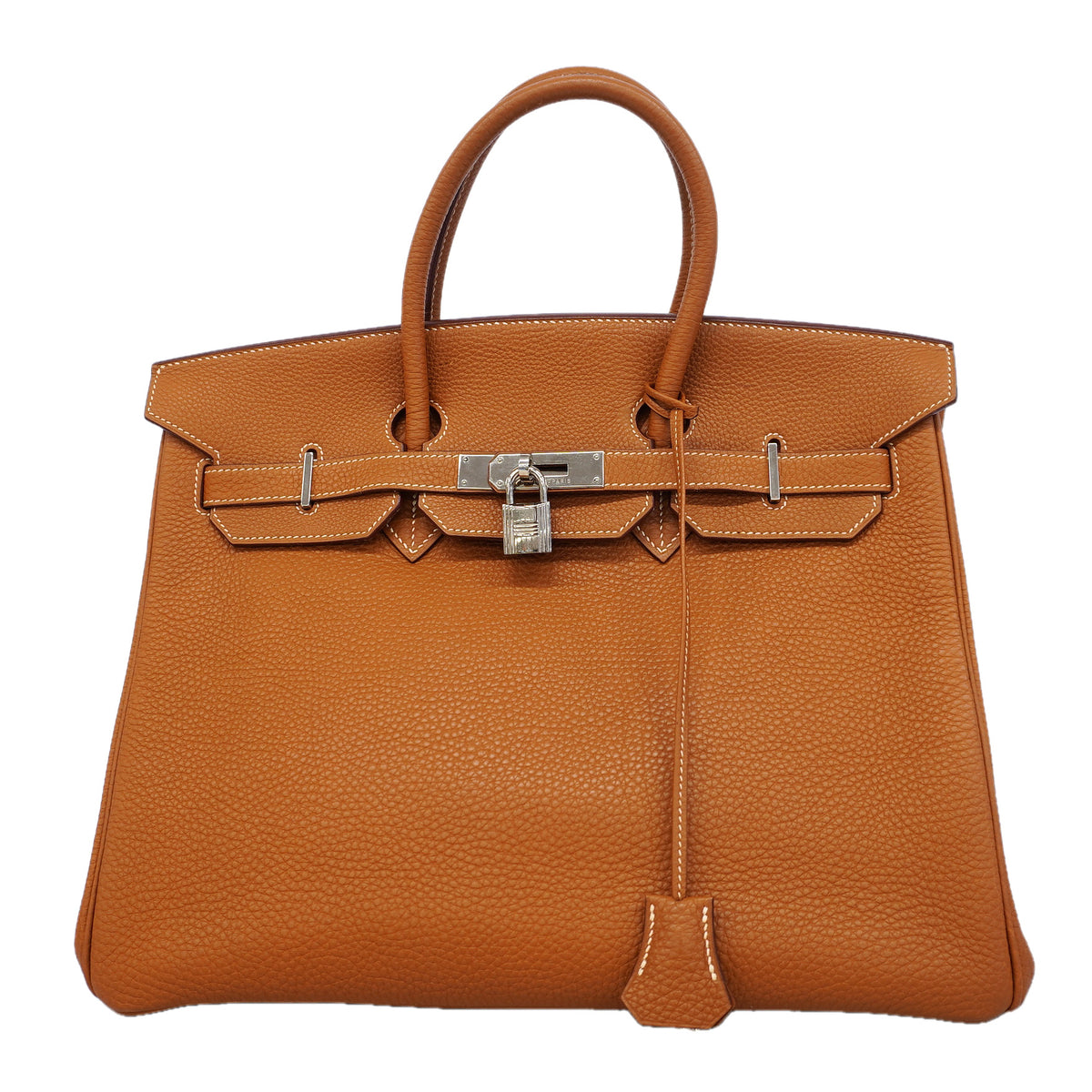 【6kc2739】エルメス ハンドバッグ バーキン35 トゴ ゴールド シルバー金具 □H刻印【中古】レディース