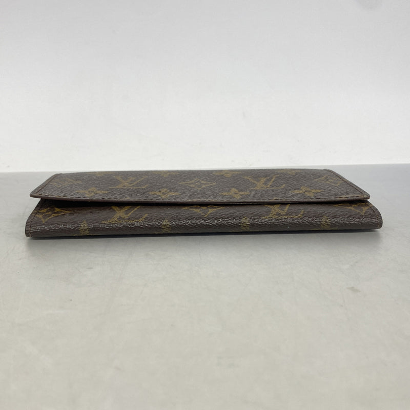 【6kc2743】ルイヴィトン 長札入れ モノグラム ポルト円3カルトクレディ M61818 ブラウン【中古】レディース