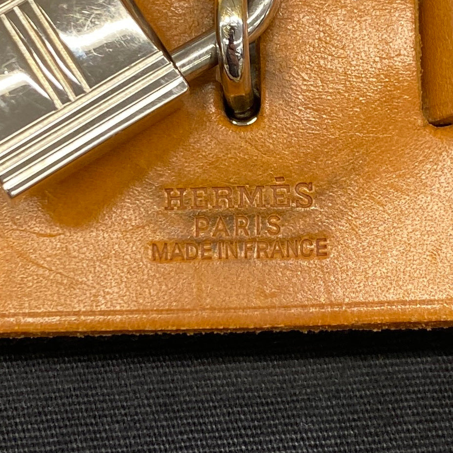 【6kc2749】エルメス ハンドバッグ エールバッグPM トワルオフィシエ ナチュラル シルバー金具 □F刻印 2wayバッグ【中古】レディース