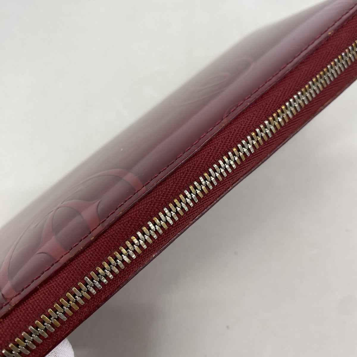 【6kc2759】カルティエ 長財布 ハッピーバースデー レザー レッド ゴールド金具【中古】レディース