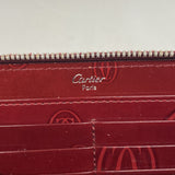 【6kc2759】カルティエ 長財布 ハッピーバースデー レザー レッド ゴールド金具【中古】レディース