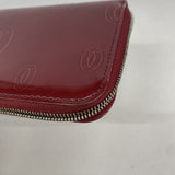 【6kc2759】カルティエ 長財布 ハッピーバースデー レザー レッド ゴールド金具【中古】レディース