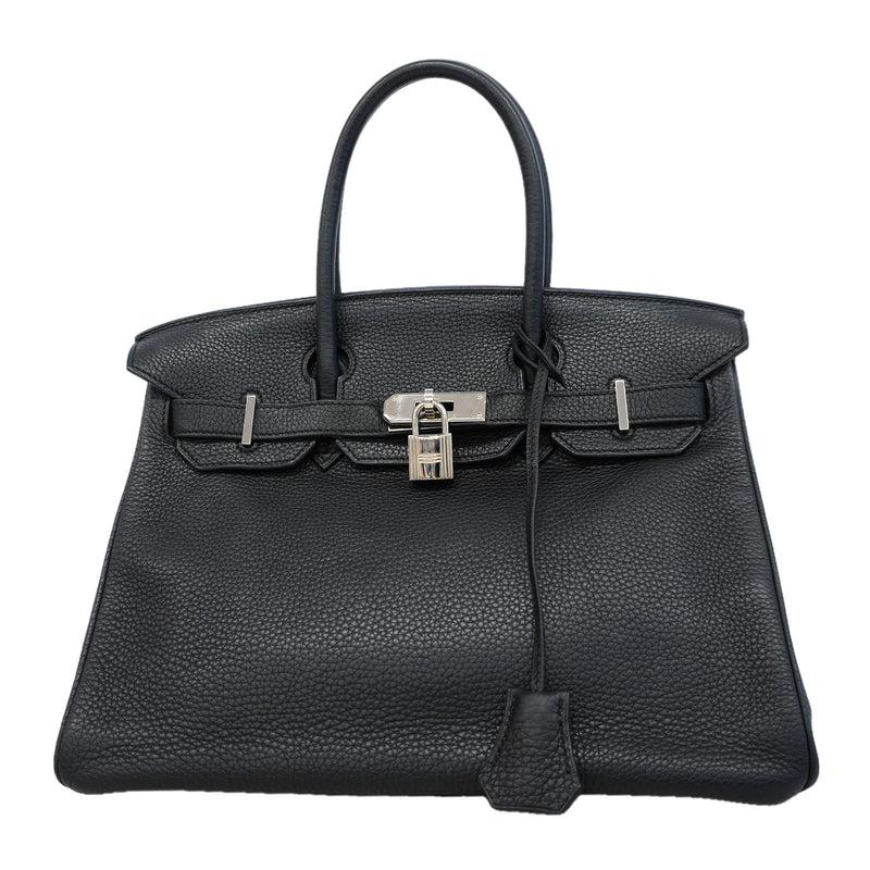 【6kc2761-h】エルメス ハンドバッグ バーキン30 トリヨンクレマンス ブラック シルバー金具 □K刻印【中古】レディース