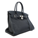 【6kc2761-h】エルメス ハンドバッグ バーキン30 トリヨンクレマンス ブラック シルバー金具 □K刻印【中古】レディース