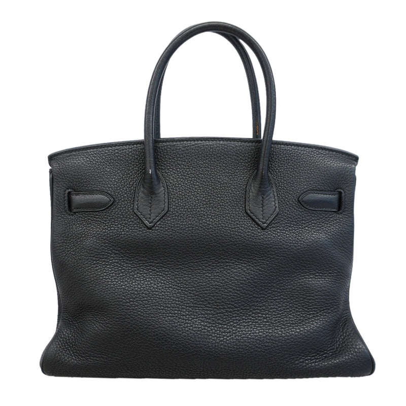 【6kc2761-h】エルメス ハンドバッグ バーキン30 トリヨンクレマンス ブラック シルバー金具 □K刻印【中古】レディース