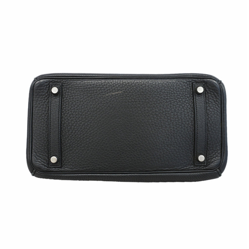 【6kc2761-h】エルメス ハンドバッグ バーキン30 トリヨンクレマンス ブラック シルバー金具 □K刻印【中古】レディース