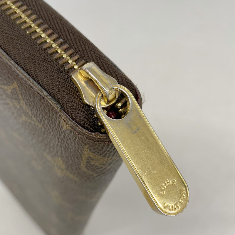 【6kc2770】ルイヴィトン 長財布 モノグラム ジッピーウォレット M41895 ブラウン フューシャ【中古】レディース