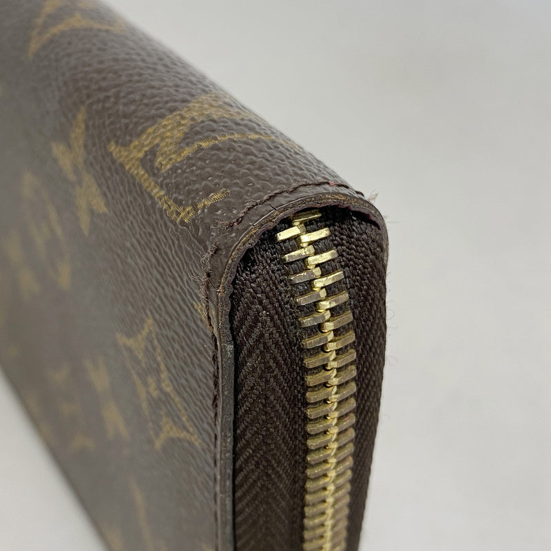 【6kc2770】ルイヴィトン 長財布 モノグラム ジッピーウォレット M41895 ブラウン フューシャ【中古】レディース