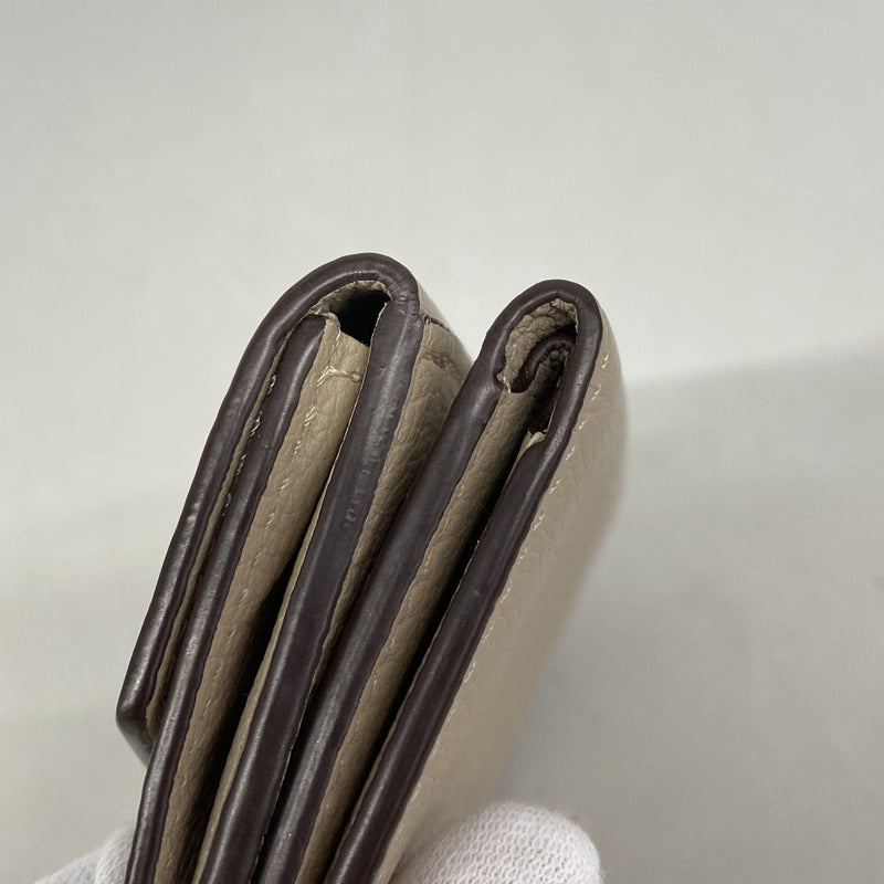 【6kc2807】ルイヴィトン 三つ折り財布 トリヨン ポルトフォイユロックミニ M69340 グレージュ【中古】レディース