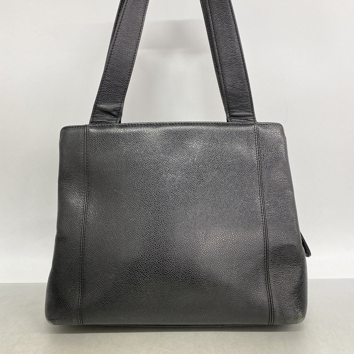 【6kc2808】シャネル トートバッグ キャビアスキン ブラック ゴールド金具【中古】レディース