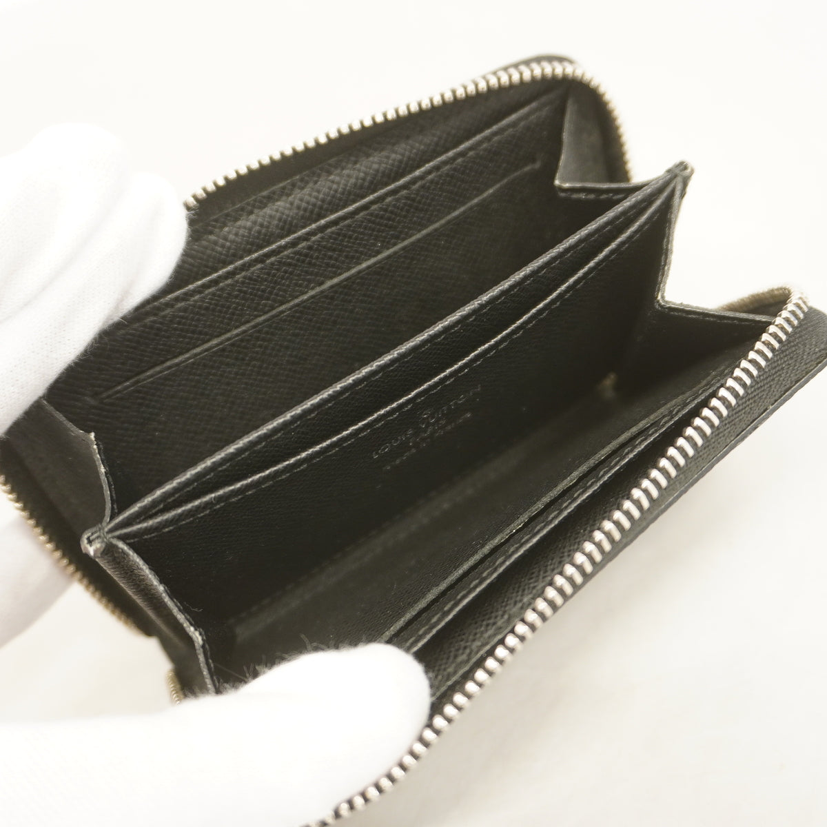【6kc2826】ルイヴィトン コインケース ダミエ・グラフィット ジッピーコインパース N63076 グレー ブラック【中古】メンズ