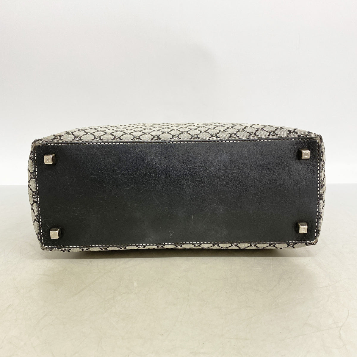 【6kc2828】セリーヌ トートバッグ マカダム ナイロンキャンバス ブラック シルバー金具【中古】レディース