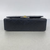 【6kc2850-h】シャネル ショルダーバッグ マトラッセ Wフラップ Wチェーン ラムスキン ブラック ゴールド金具【中古】レディース