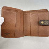 【6kc2854-h】ルイヴィトン 財布 モノグラム コンパクトジップ M61667 ブラウン【中古】レディース