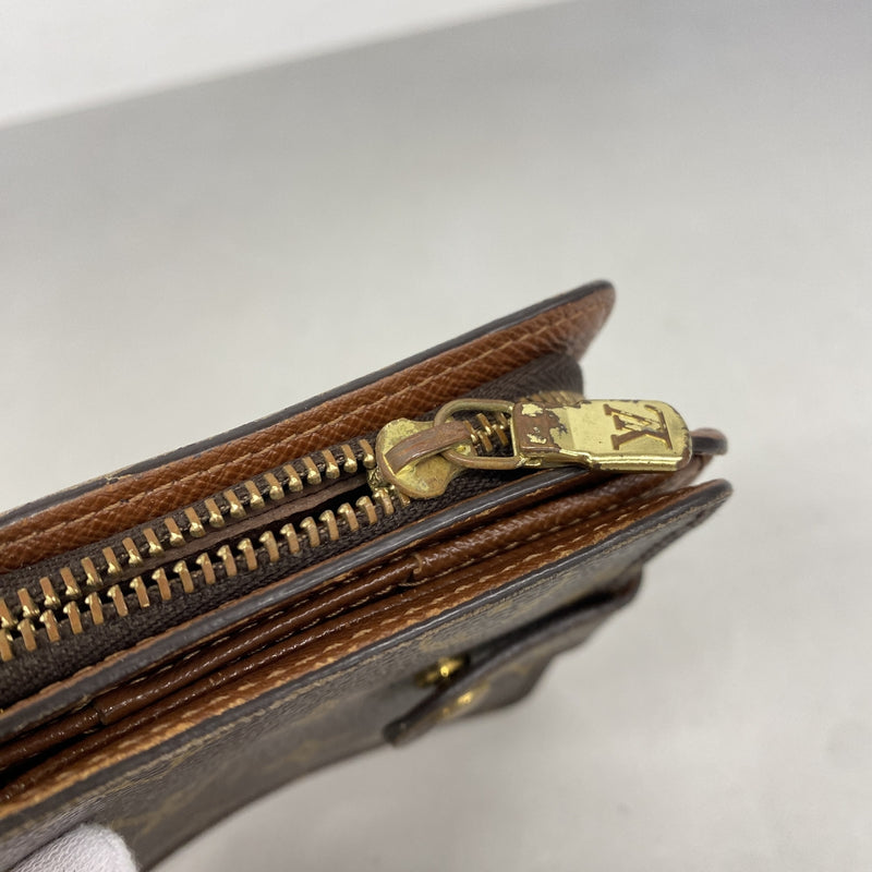 【6kc2854-h】ルイヴィトン 財布 モノグラム コンパクトジップ M61667 ブラウン【中古】レディース