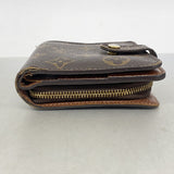 【6kc2865】ルイヴィトン 財布 モノグラム コンパクトジップ M61667 ブラウン【中古】レディース