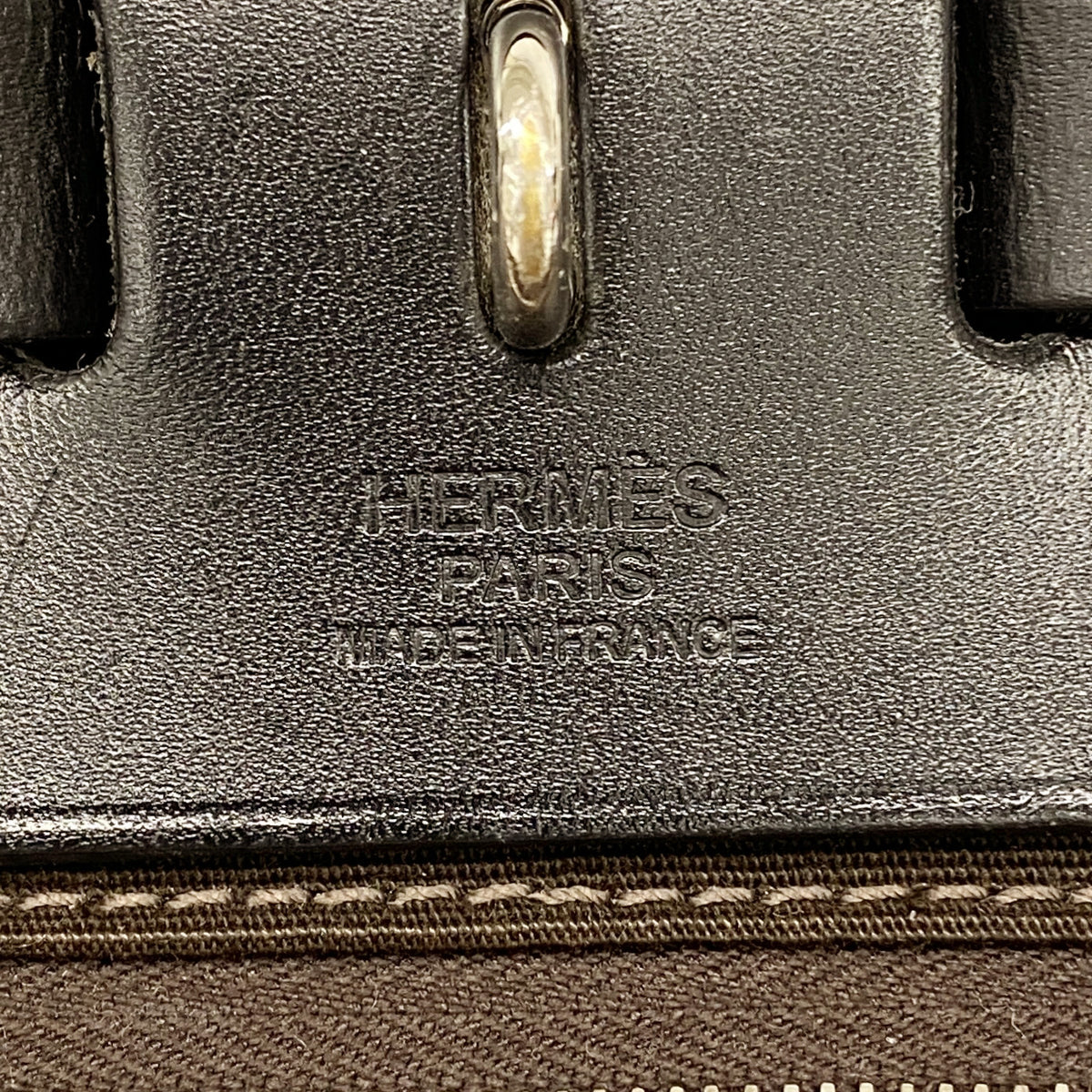 【6kc2870】エルメス ハンドバッグ エールバッグジップPM トワルオフィシエ ブラック ブラウン シルバー金具 D刻印 2wayバッグ【中古】レディース