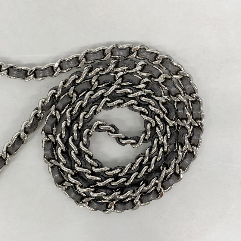 【6kc2874】シャネル ショルダーウォレット チェーンショルダー キャビアスキン グレージュ シルバー金具【中古】レディース