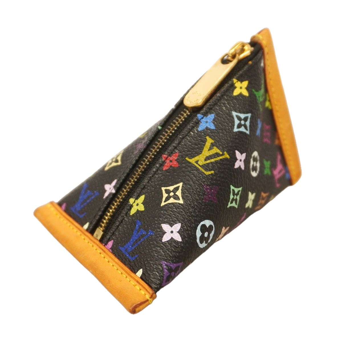 【6kc2887】ルイヴィトン コインケース モノグラム・マルチカラー ベルランゴ M58029 ノワール【中古】レディース