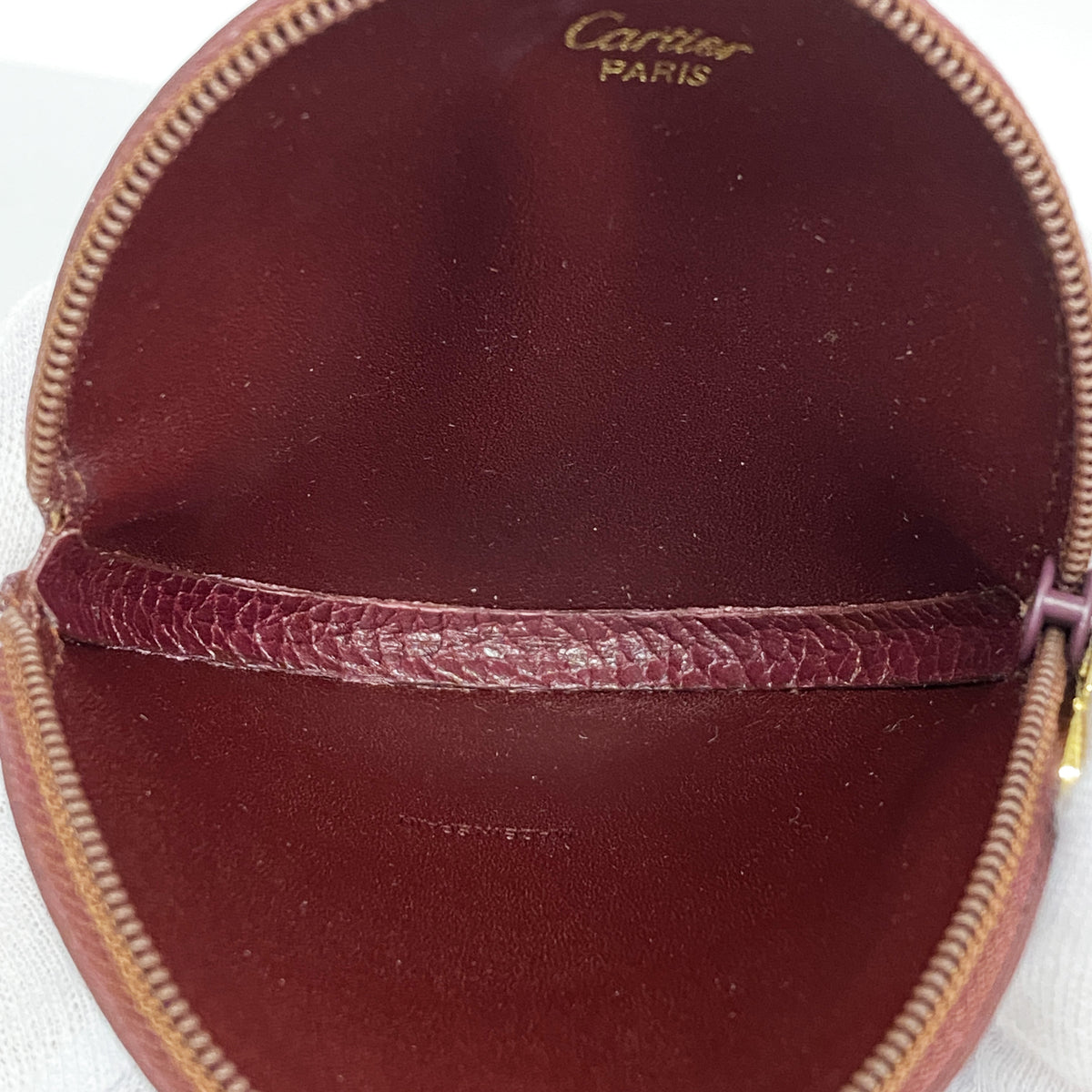 【6kc2889】カルティエ コインケース マスト レザー ボルドー ゴールド金具【中古】レディース