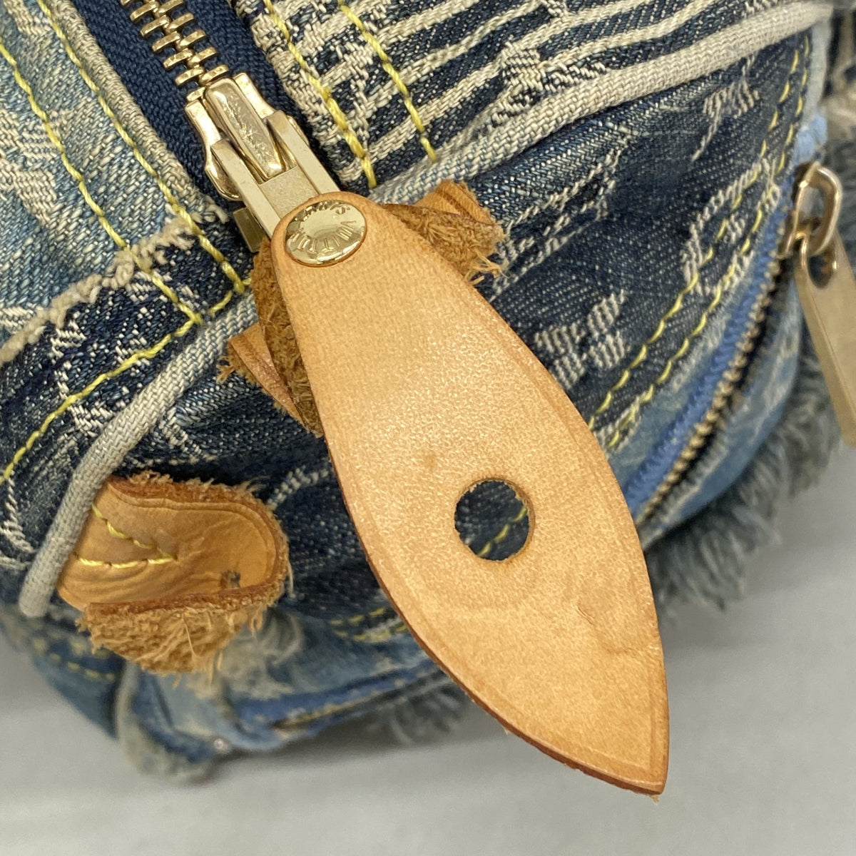 【6kc2895】ルイヴィトン ハンドバッグ モノグラム・デニム パッチワークスピーディ30 M95380 ブルー【中古】レディース