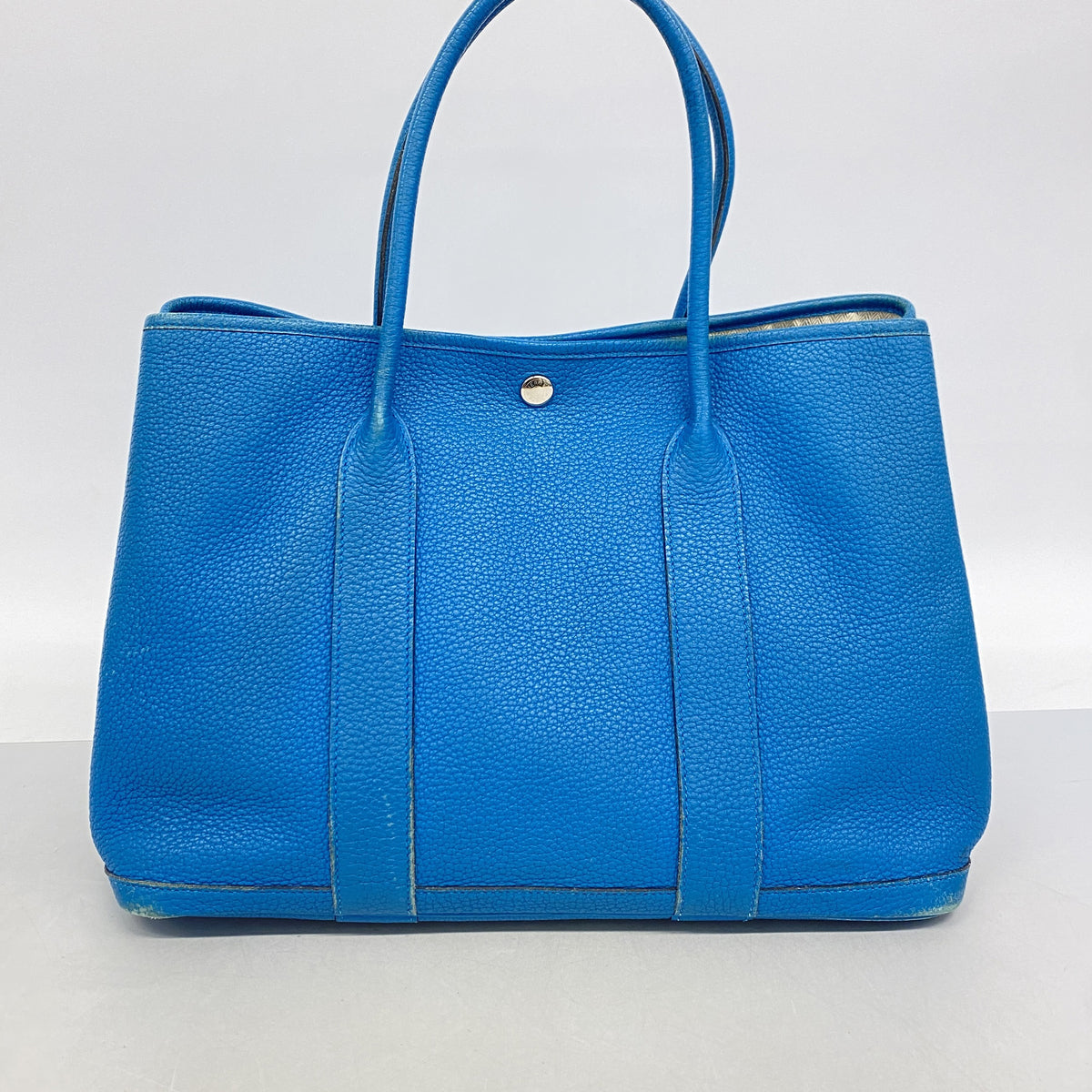 【6kc2904】エルメス トートバッグ ガーデンパーティPM ネゴンダ ブルーザンジバル シルバー金具 A刻印【中古】レディース