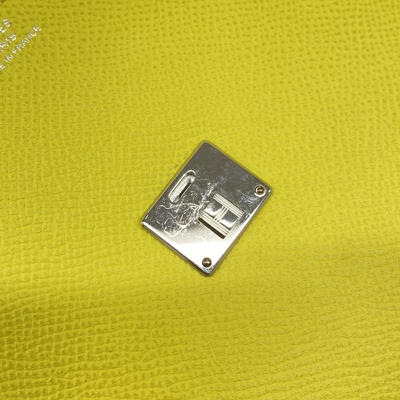 【6kc2906】エルメス ショルダーバッグ クリック16 ヴォーエプソン ライム シルバー金具 D刻印【中古】レディース