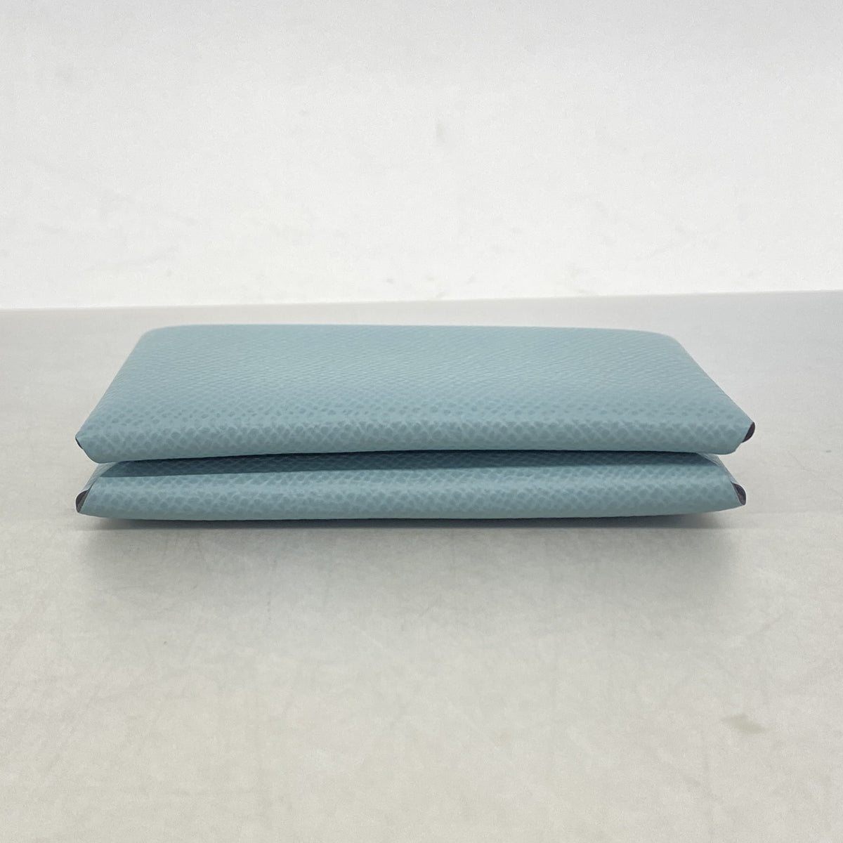 【6kc2907】エルメス カードケース カルヴィ ヴォーエプソン シエル シルバー金具 G刻印【中古】メンズ レディース ユニセックス