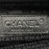 【6kc2916】シャネル ハンドバッグ チョコバー キャンバス ブラック シルバー金具【中古】レディース