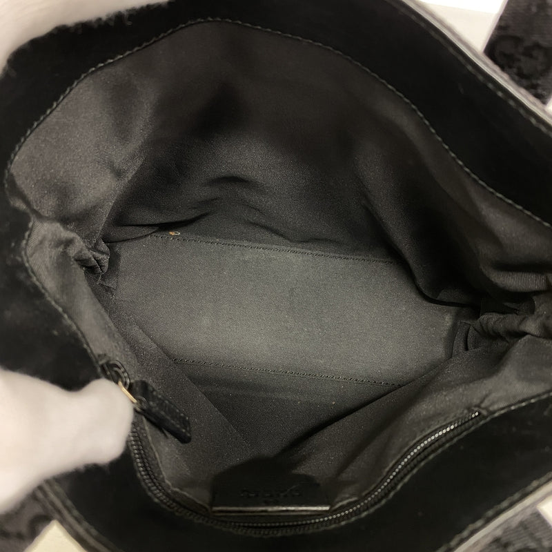 【6kc2918】グッチ ハンドバッグ GGキャンバス 002 1079 キャンバス ブラック シルバー金具【中古】レディース