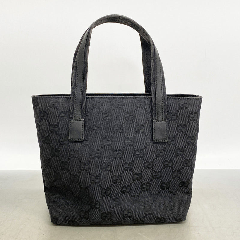 【6kc2918】グッチ ハンドバッグ GGキャンバス 002 1079 キャンバス ブラック シルバー金具【中古】レディース