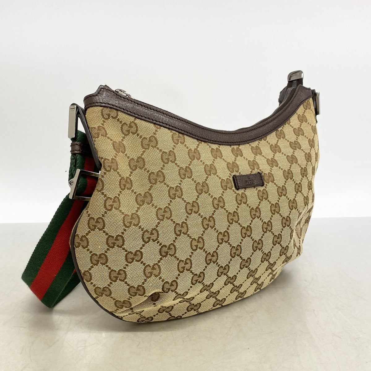 【6kc2919】グッチ ショルダーバッグ GGキャンバス/シェリーライン 181092 キャンバス ブラウン シルバー金具【中古】レディース