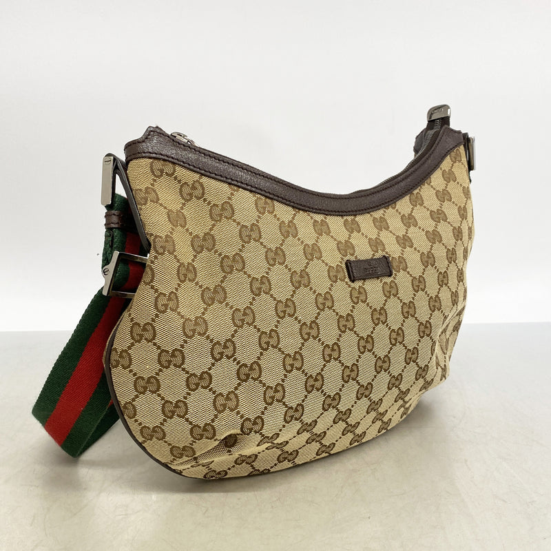 【6kc2919】グッチ ショルダーバッグ GGキャンバス/シェリーライン 181092 キャンバス ブラウン シルバー金具【中古】レディース