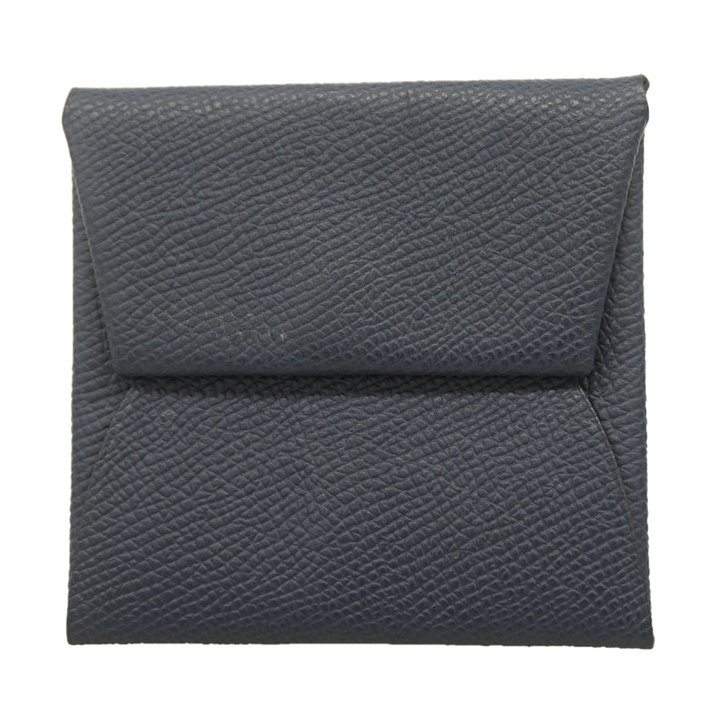 【6kc2937】エルメス コインケース バスティア ヴォーエプソン ブルーネイビー シルバー金具 W刻印【中古】メンズ レディース ユニセックス
