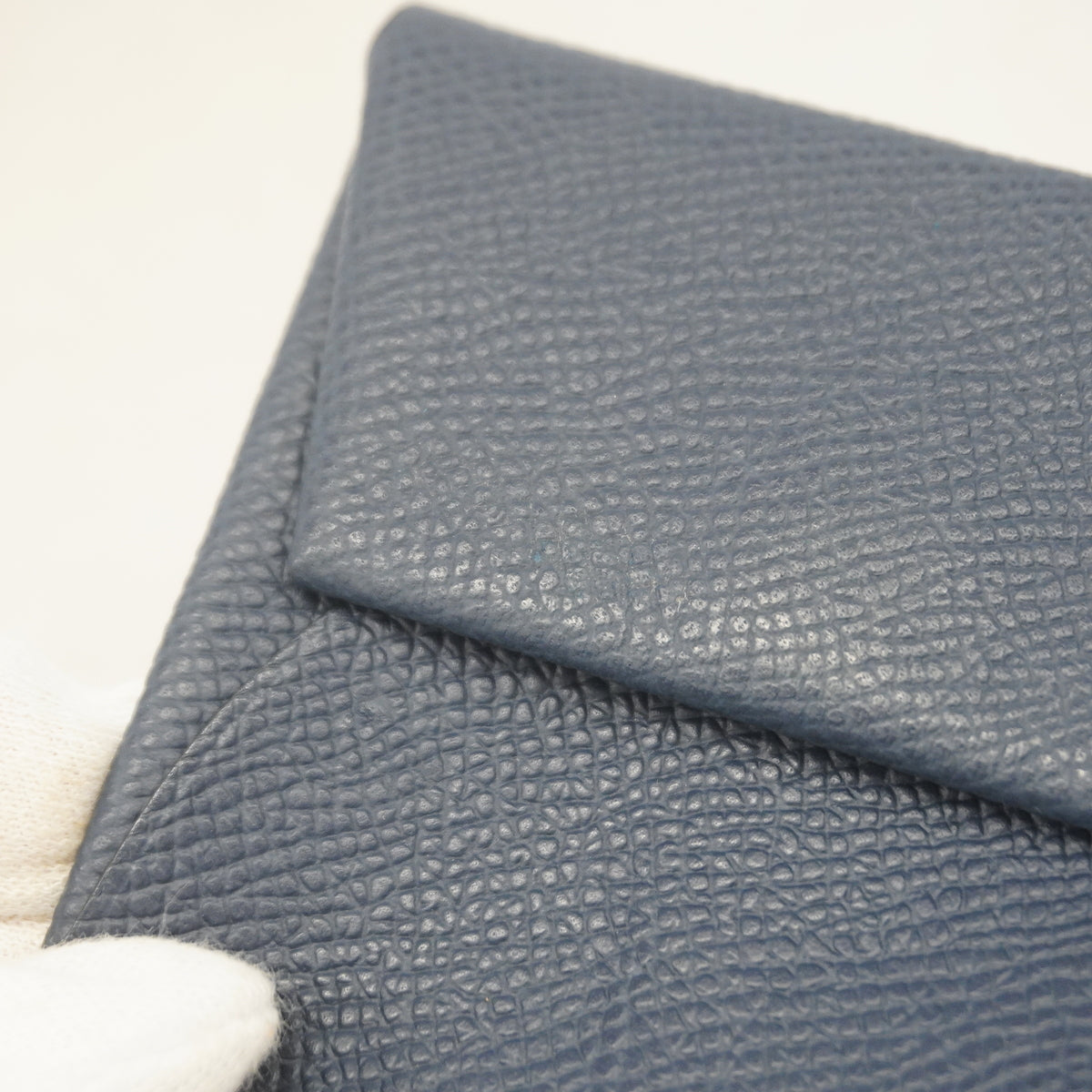 【6kc2937】エルメス コインケース バスティア ヴォーエプソン ブルーネイビー シルバー金具 W刻印【中古】メンズ レディース ユニセックス