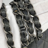 【6kc2961】シャネル ショルダーバッグ マトラッセ Wチェーン キャビアスキン ブラック シルバー金具【中古】レディース