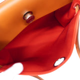 【6kc2970】エルメス ハンドバッグ エールバッグジップPM トワルオフィシエ ブラウン レッド シルバー金具 C刻印 2wayバッグ【中古】レディース
