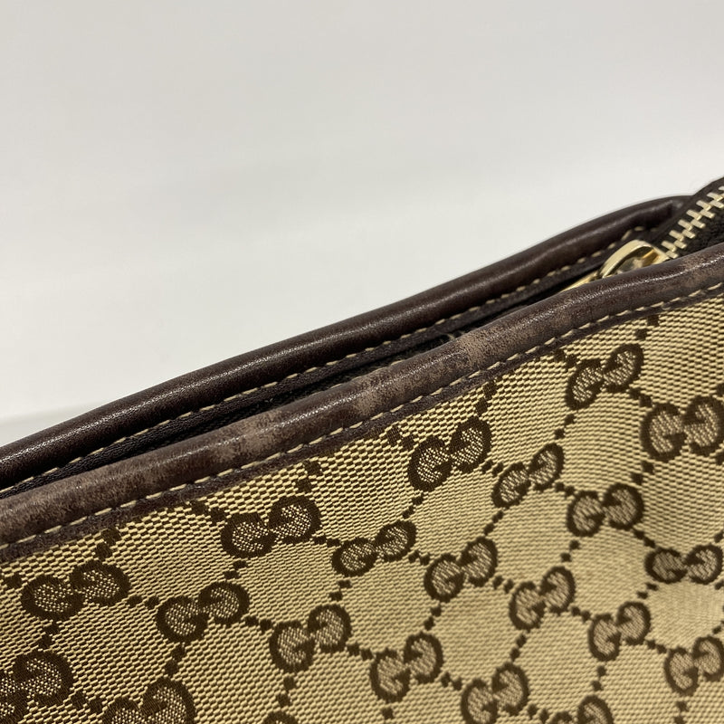 【6kc2978】グッチ ショルダーバッグ GGキャンバス 169998 キャンバス ブラウン ゴールド金具【中古】レディース