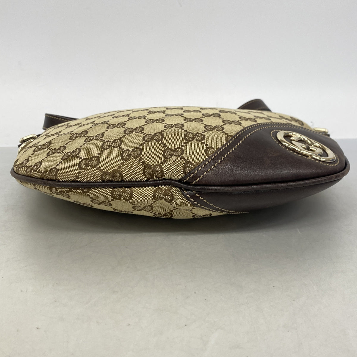 【6kc2978】グッチ ショルダーバッグ GGキャンバス 169998 キャンバス ブラウン ゴールド金具【中古】レディース