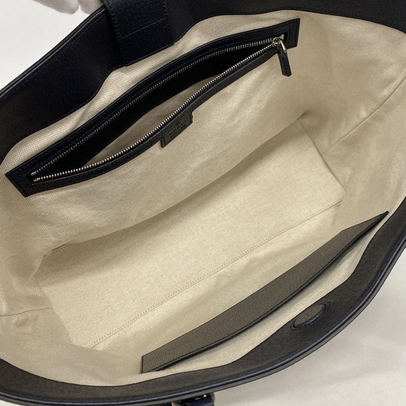 【6kc2979】グッチ トートバッグ オフィディア 631685 PVC ネイビー シルバー金具【中古】レディース