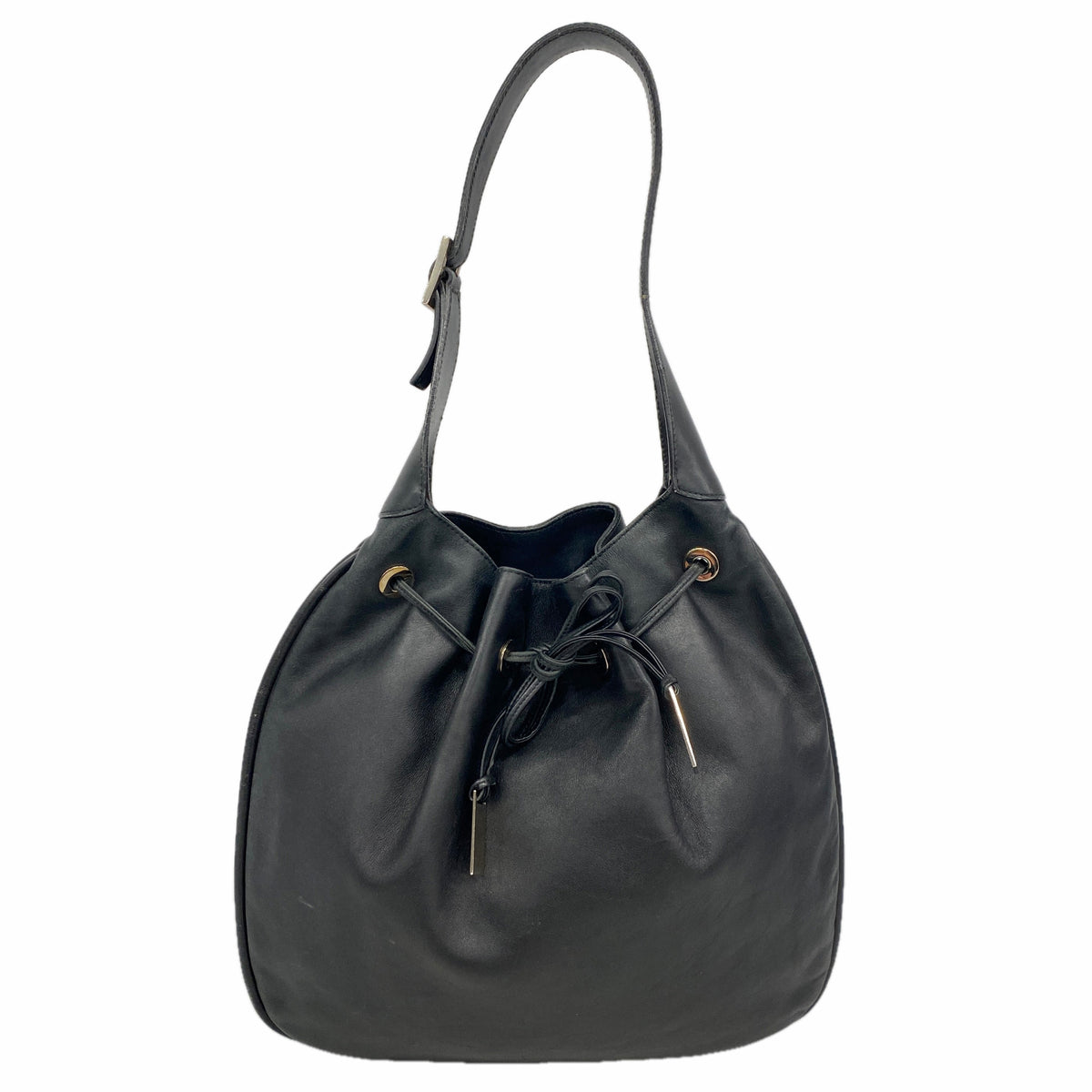 【6kc2980】グッチ ショルダーバッグ 001 4030 レザー ブラック シルバー金具【中古】レディース