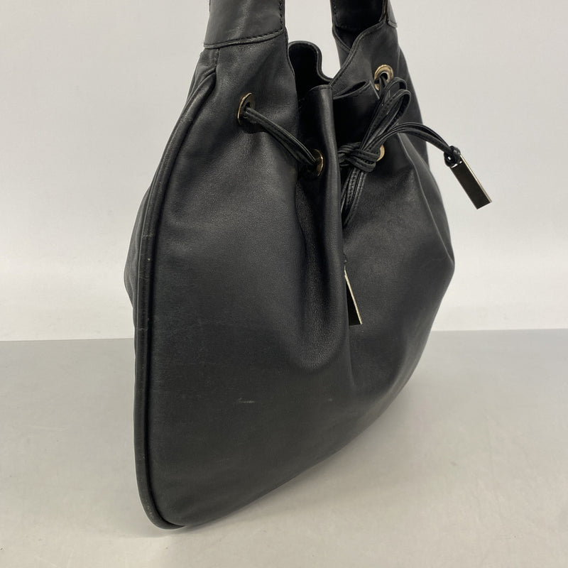 【6kc2980】グッチ ショルダーバッグ 001 4030 レザー ブラック シルバー金具【中古】レディース