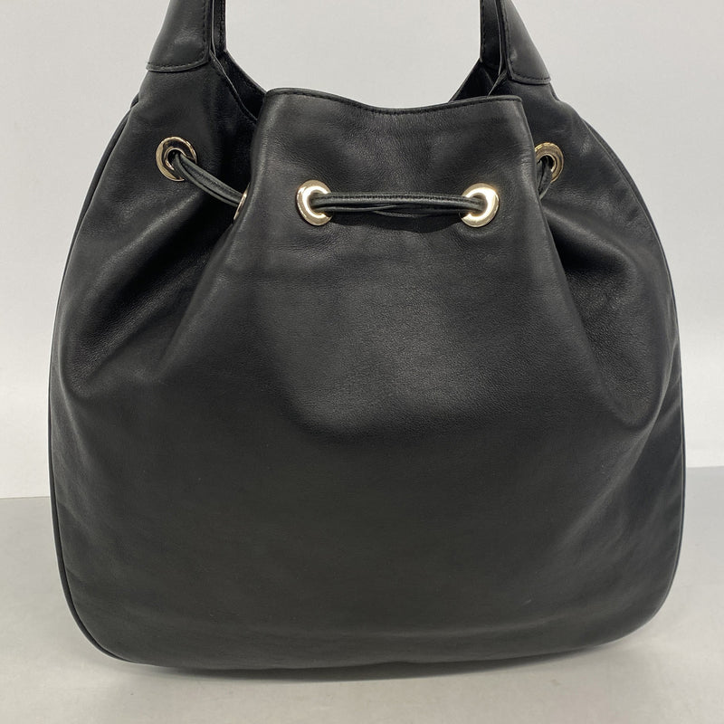 【6kc2980】グッチ ショルダーバッグ 001 4030 レザー ブラック シルバー金具【中古】レディース