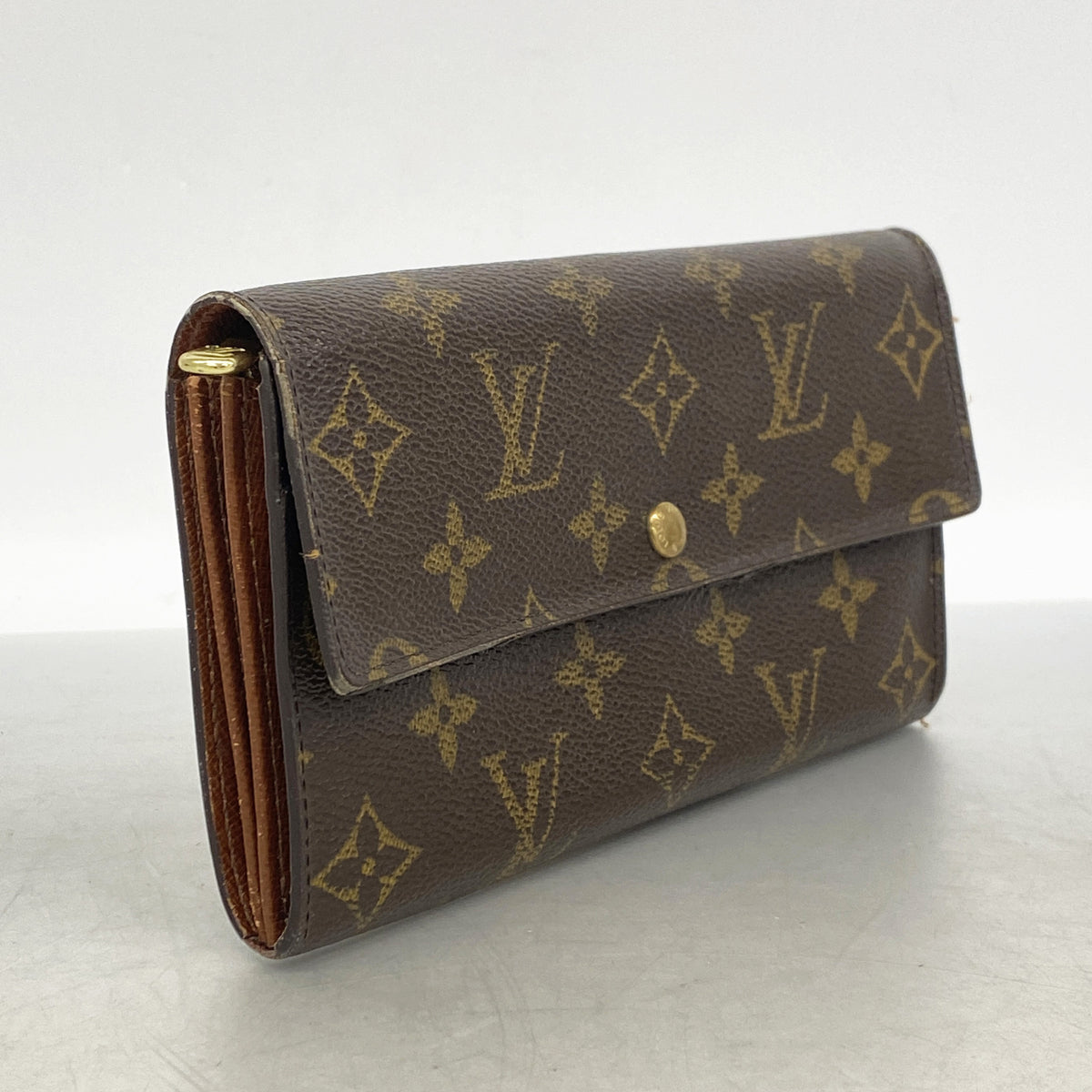 【6kc2994】ルイヴィトン 長財布 モノグラム ポシェットポルトモネクレディ M61725 ブラウン【中古】レディース