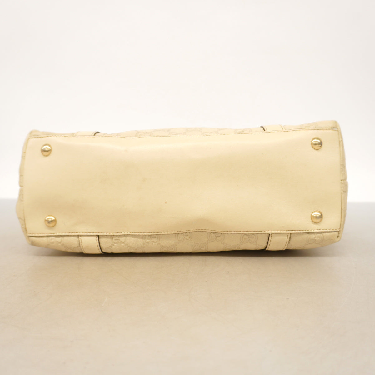 【6kc3017】グッチ トートバッグ グッチシマ 141470 レザー ベージュ ゴールド金具【中古】レディース