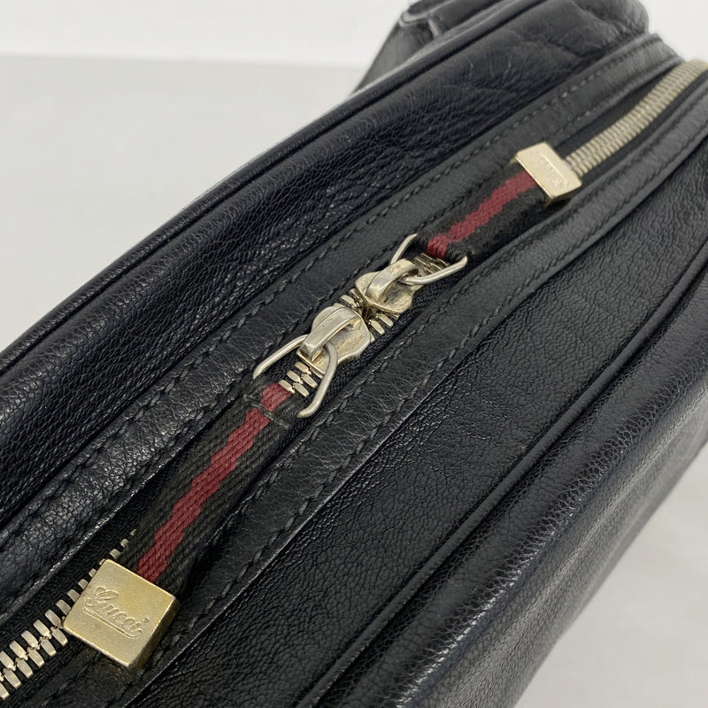 【6kc3043】グッチ ショルダーバッグ プリンシー 161720 レザー ブラック シャンパンゴールド金具【中古】レディース