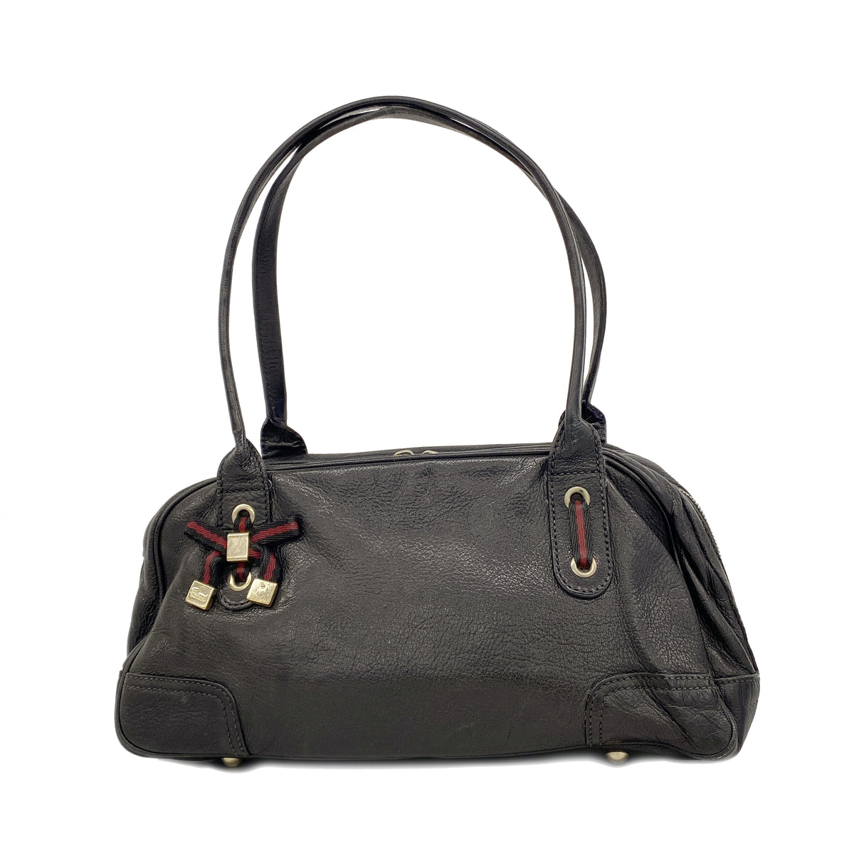 【6kc3043】グッチ ショルダーバッグ プリンシー 161720 レザー ブラック シャンパンゴールド金具【中古】レディース