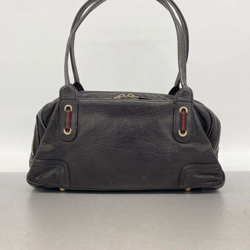 【6kc3043】グッチ ショルダーバッグ プリンシー 161720 レザー ブラック シャンパンゴールド金具【中古】レディース